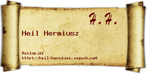 Heil Hermiusz névjegykártya
